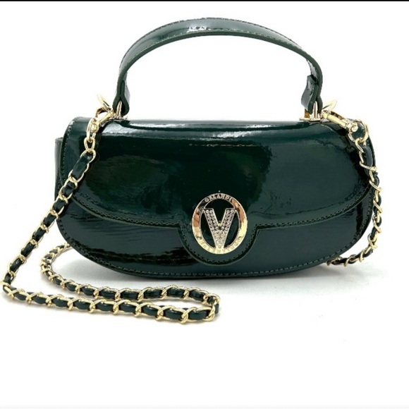 Valentino Orlandi Handbag Green Patent Leather Beauty NWT! - Picture 1 of 6